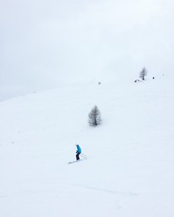 un sciatore sulla pista