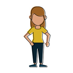 Woman avatar cartoon icon vector illustration graphic design