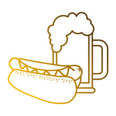 hot dog and beer food unhealthy vector illustration