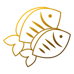 two fresh fish food healthy vector illustration