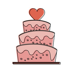 Wedding big cake icon vector illustration graphic design