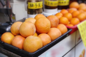 South Korea, Seoul November 23, 2017 : hot orange tea at Myeong-dong