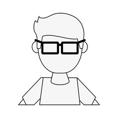 Geek man cartoon icon vector illustration graphic design