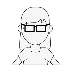 Fototapeta premium Geek woman avatar icon vector illustration graphic design