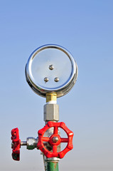 Naklejka premium The oil drill pipes and valves