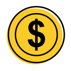 dollar coin money cash icon vector illustration