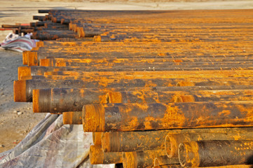 The rusty metal pipe