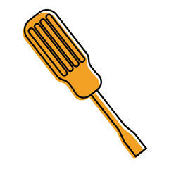 screwdriver tool repair equipment object icon vector illustration