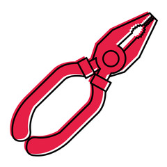 tool pliers repair support icon vector illustration