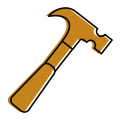 tool construction carpentry hammer icon vector illustration