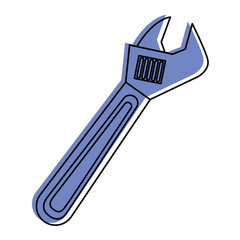wrench tool repair construction equipment icon vector illustration