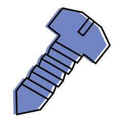 steel screw tool object repair icon vector illustration