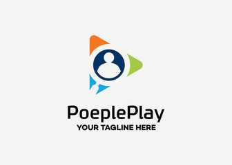 People Play Logo Template Design Vector, Emblem, Design Concept, Creative Symbol, Icon