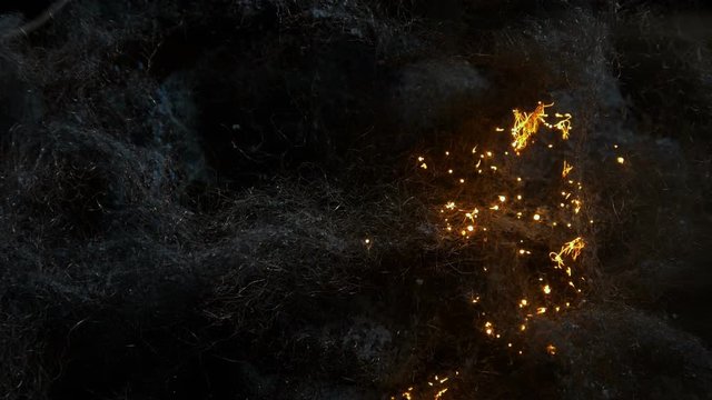 Wire mesh burning detail