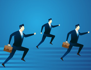 Fototapeta premium business illustration businessman run race group