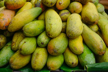 Delicious mango fruits at rural market