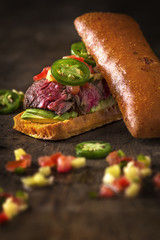 Steak Sandwich, avocado, pico de gallo