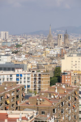 Naklejka premium Barcelona, Spain - October 14, 2017. Overview of the city