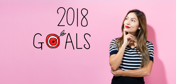 2018 Goals with young woman in a thoughtful pose