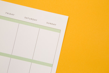 Simple Calendar with Blank Space to Write