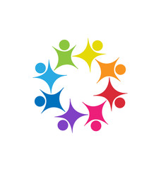 Cheerful playful children school group, icon