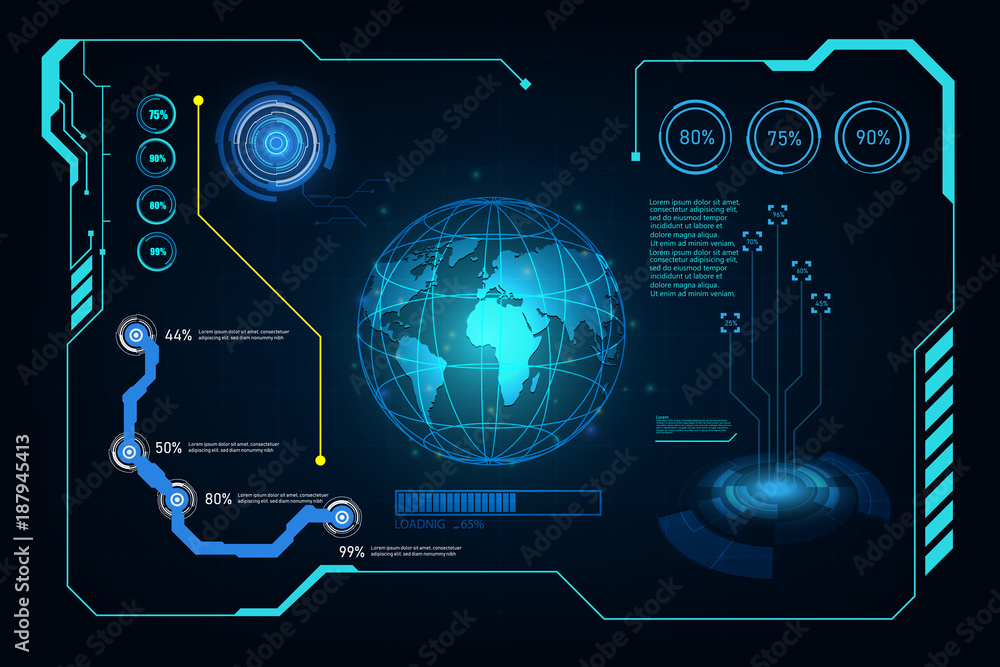 Aufkleber abstract hud ui gui future futuristic screen system virtual design background