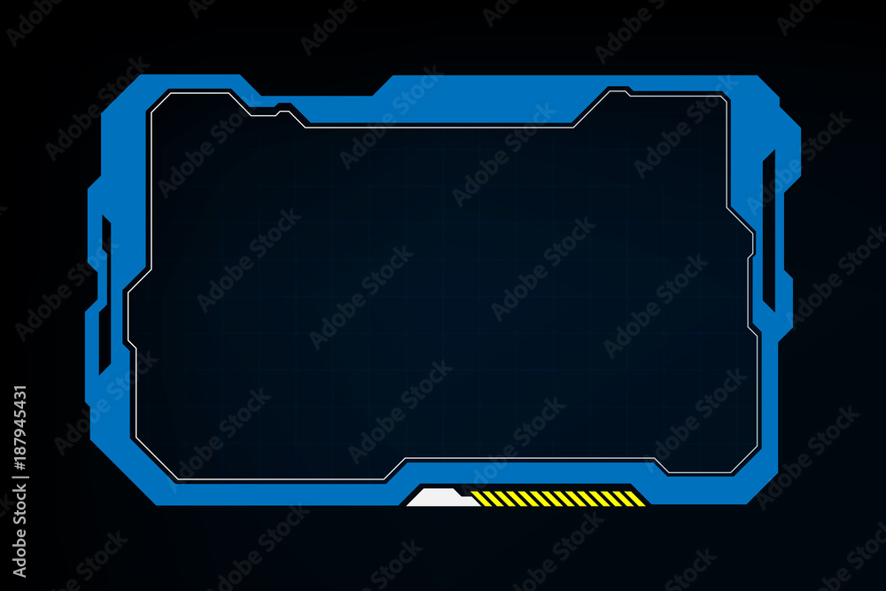 Poster abstract tech sci fi hologram frame template design background