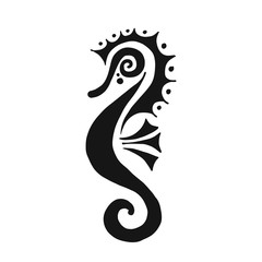 Seahorse silhouette, sketch for your design © Kudryashka