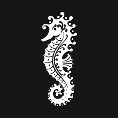 Seahorse silhouette, sketch for your design