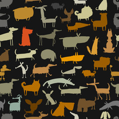 Cute dogs collection, seamless pattern for your design