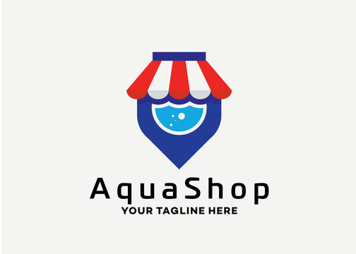 Aqua Shop Logo Template Design Vector, Emblem, Design Concept, Creative Symbol, Icon