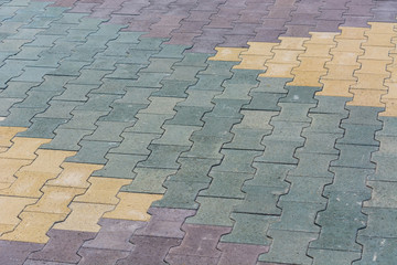 Colored paving brick background