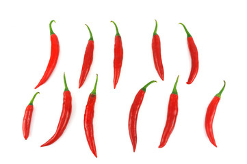 Red hot chili pepper isolated on white background