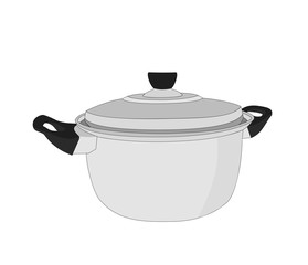 Isolated stainless pot kitchenware, illustrations icon