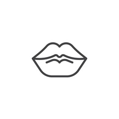 Woman lips line icon, outline vector sign, linear style pictogram isolated on white. Kiss symbol, logo illustration. Editable stroke