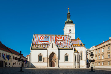 Zagreb, Croatia, Crkva sv.Marka,Church of St.Mark , 聖マルコ教会、クロアチア、ザグレブ、

 - obrazy, fototapety, plakaty