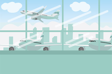 enjoy your holiday travel trip around the world at airport- vector illustration