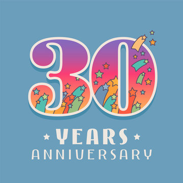 30 years anniversary celebration vector icon, logo