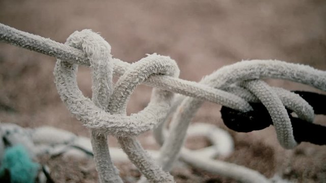 Close-up on knot rope