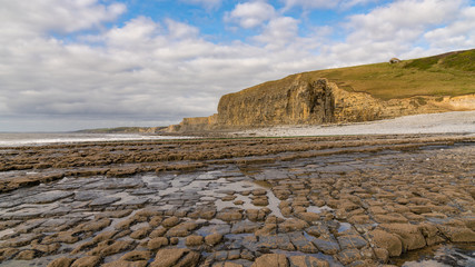 The cliffs of Monknash Beach, Vale of Glamorgan, Wales, UK