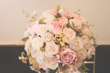 Colorful of decoration artificial flower.