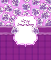 Fototapeta na wymiar Purple Anniversary Card