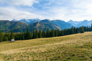 view on Tatra mountains from glade Rusinowa Polana, Poland © lukaszimilena