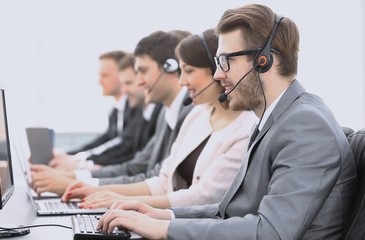 colleagues call centre workplace in the office