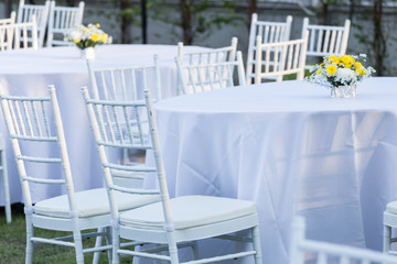 Table outdoor at wedding reception