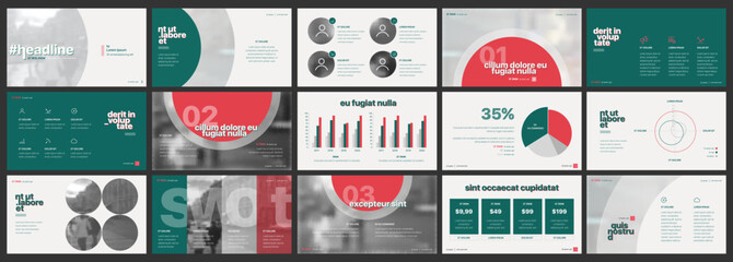 Green Red Presentation templates element . Vector infographics. Use in Presentation, flyer and leaflet, corporate report, marketing, advertising, annual report, banner.