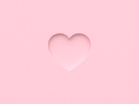 abstract pink background 3d rendering heart valentine concept
