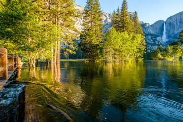 Merced River and Yosemite Falls landscape
