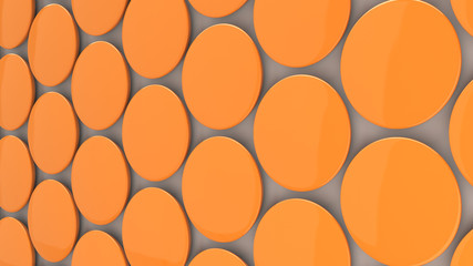 Blank orange badge on white background