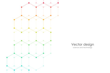 Abstract hexagonal background. Medical, scientific or technological concept. Geometric polygonal graphics. vector illustration.